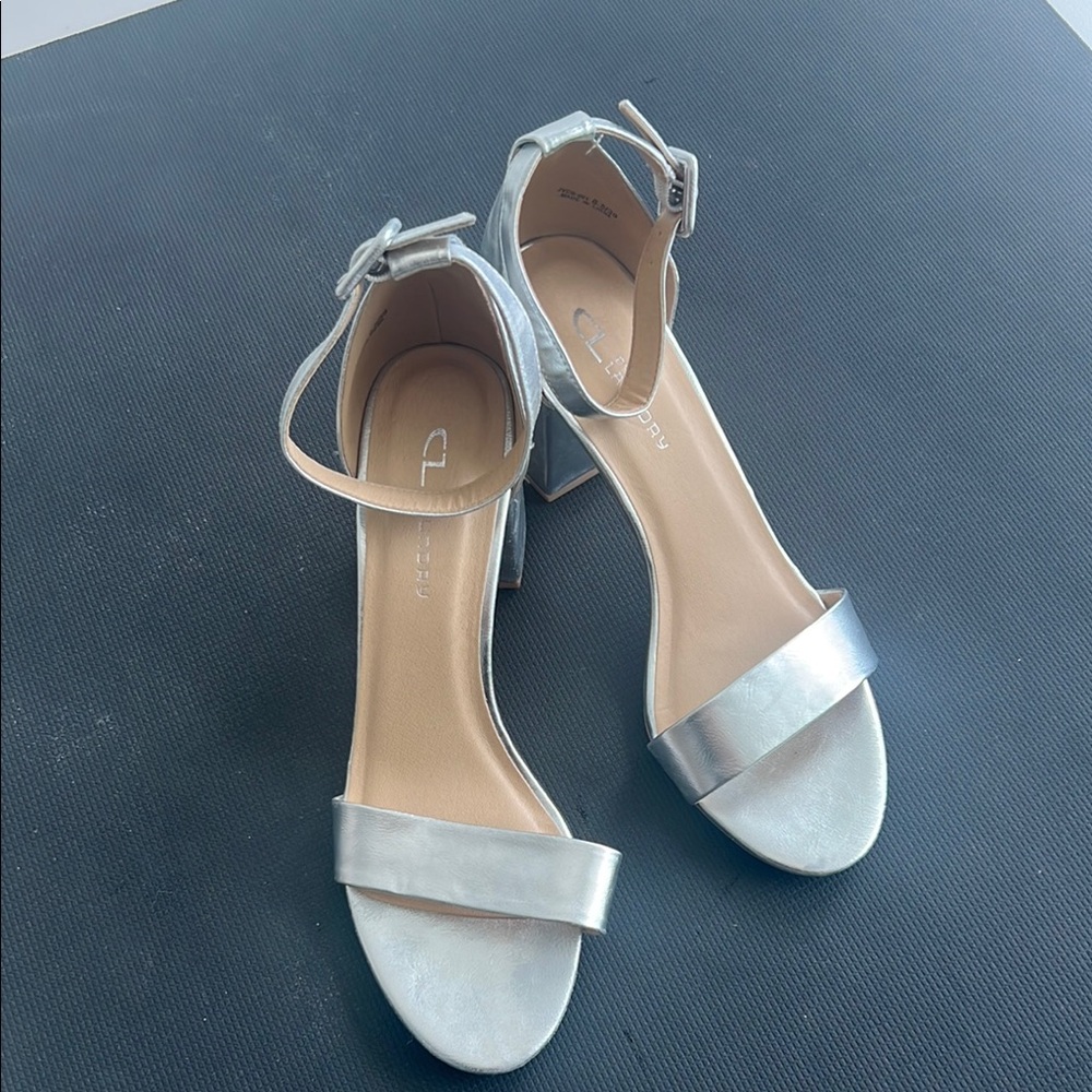 CL by Laundry Silver Minimalist Heels